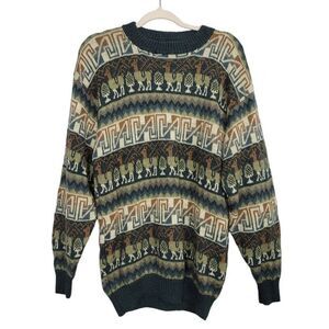 Vtg Arcohi's Alpaca Sweater Sz M/L Crewneck Granpa Granny Pullover Soft Cozy
